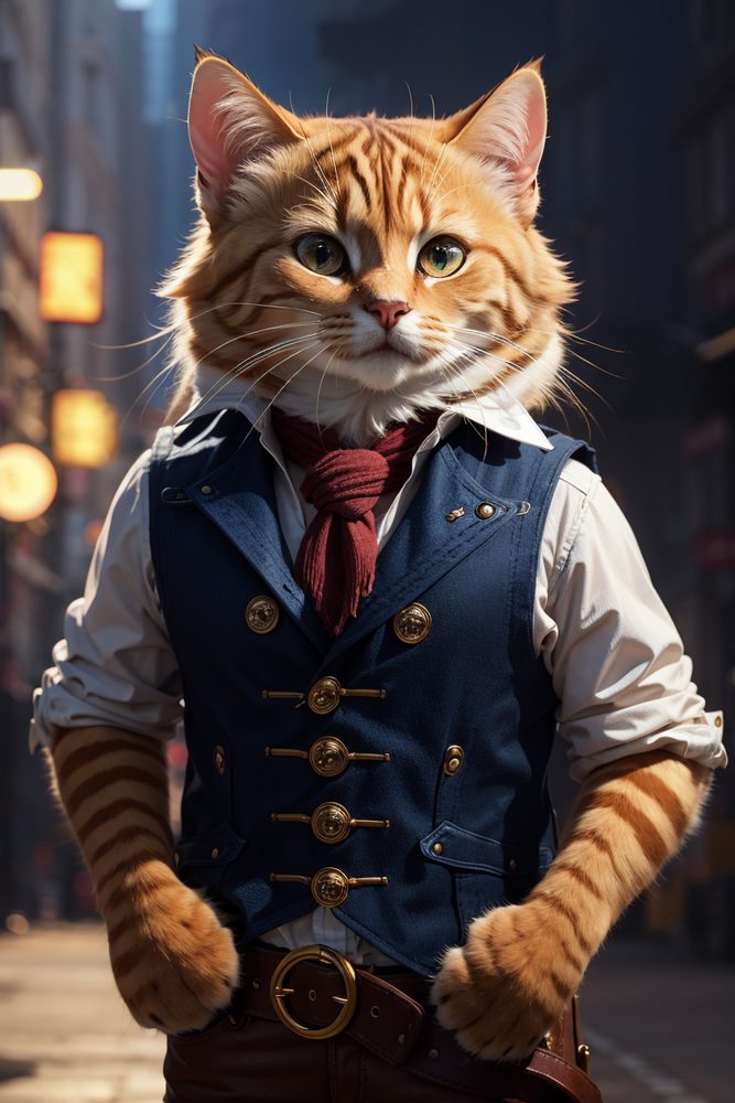 Projekt postaci 3D — Kot w butach (character design)